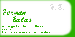 herman balas business card